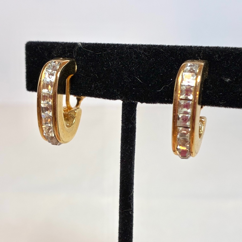 Faux Diamond and Gold, Clip on Earrings
from Brooks Brothers.